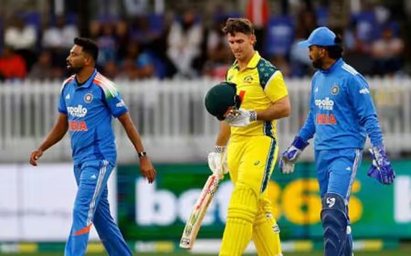 IND vs Aus : ਆਸਟ੍ਰੇਲੀਆ ਨੇ ਭਾਰਤ ਨੂੰ 7 ਵਿਕਟਾਂ ਨਾਲ ਹਰਾਇਆ, ਸੀਰੀਜ ‘ਚ ਬਣਾਈ 1-0 ਦੀ ਬੜ੍ਹਤ