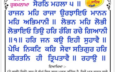 ਸ੍ਰੀ ਦਰਬਾਰ ਸਾਹਿਬ ਤੋਂ ਅੱਜ ਦਾ ਹੁਕਮਨਾਮਾ 13-11-2025