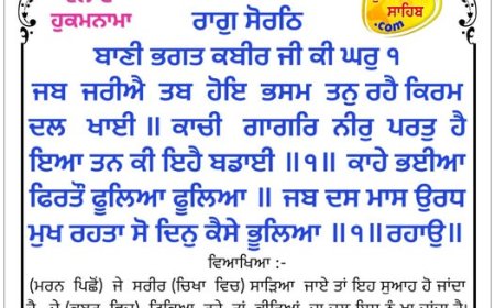 ਸ੍ਰੀ ਦਰਬਾਰ ਸਾਹਿਬ ਤੋਂ ਅੱਜ ਦਾ ਹੁਕਮਨਾਮਾ 14-11-2025