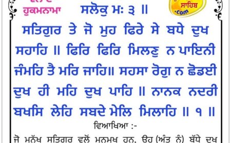 ਸ੍ਰੀ ਦਰਬਾਰ ਸਾਹਿਬ ਤੋਂ ਅੱਜ ਦਾ ਹੁਕਮਨਾਮਾ  15-11-2025