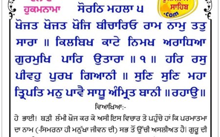 ਸ੍ਰੀ ਦਰਬਾਰ ਸਾਹਿਬ ਤੋਂ ਅੱਜ ਦਾ ਹੁਕਮਨਾਮਾ 29-11-2025