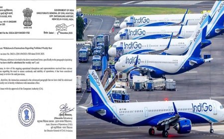 400 ਫਲਾਈਟਾਂ ਰੱਦ ਹੋਣ ਮਗਰੋਂ DGCA ਦਾ ਵੱਡਾ ਫ਼ੈਸਲਾ, ਪਾਇਲਟਾਂ ਦੇ ‘ਵੀਕਲੀ ਰੈਸਟ’ ਦਾ ਨਿਯਮ ਲਿਆ ਵਾਪਸ