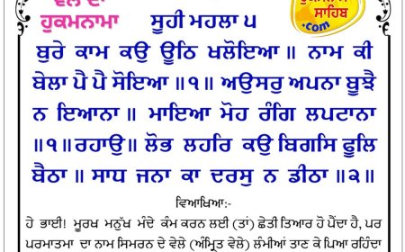 ਸ੍ਰੀ ਦਰਬਾਰ ਸਾਹਿਬ ਤੋਂ ਅੱਜ ਦਾ ਹੁਕਮਨਾਮਾ 22-03-2026