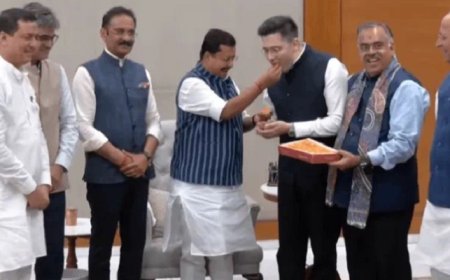 ਰਾਘਵ ਚੱਢਾ, ਸੰਦੀਪ ਪਾਠਕ ਤੇ ਅਸ਼ੋਕ ਮਿੱਤਲ BJP ‘ਚ ਸ਼ਾਮਲ, ਨਿਤਿਨ ਨਵੀਨ ਨੇ ਮੂੰਹ ਮਿੱਠਾ ਕਰਾ ਕੀਤਾ ਸਵਾਗਤ!