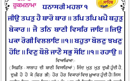ਸ੍ਰੀ ਦਰਬਾਰ ਸਾਹਿਬ ਤੋਂ ਅੱਜ ਦਾ ਹੁਕਮਨਾਮਾ 20-05-2026