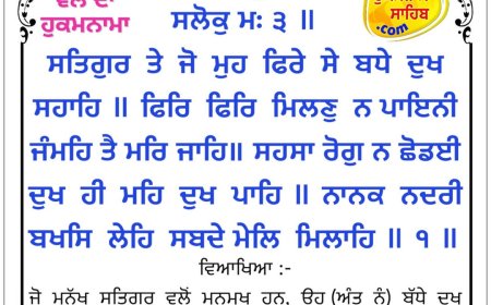 ਸ੍ਰੀ ਦਰਬਾਰ ਸਾਹਿਬ ਤੋਂ ਅੱਜ ਦਾ ਹੁਕਮਨਾਮਾ 01-06-2026