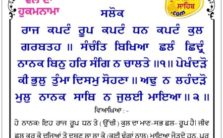 ਸ੍ਰੀ ਦਰਬਾਰ ਸਾਹਿਬ ਤੋਂ ਅੱਜ ਦਾ ਹੁਕਮਨਾਮਾ 03-06-2026