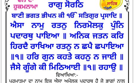 ਸ੍ਰੀ ਦਰਬਾਰ ਸਾਹਿਬ ਤੋਂ ਅੱਜ ਦਾ ਹੁਕਮਨਾਮਾ 11-06-2026