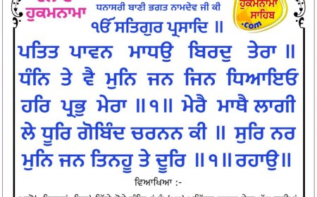 ਸ੍ਰੀ ਦਰਬਾਰ ਸਾਹਿਬ ਤੋਂ ਅੱਜ ਦਾ ਹੁਕਮਨਾਮਾ 17-07-2026