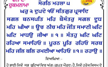 ਸ੍ਰੀ ਦਰਬਾਰ ਸਾਹਿਬ ਤੋਂ ਅੱਜ ਦਾ ਹੁਕਮਨਾਮਾ 21-07-2026