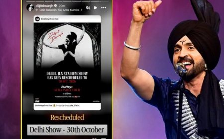 ਦਿਲਜੀਤ ਦੋਸਾਂਝ ਨੇ 1 ਨਵੰਬਰ ਨੂੰ ਹੋਣ ਵਾਲੇ Delhi Show ਦੀ ਬਦਲੀ ਤਾਰੀਕ, ਜਾਣੋ ਹੁਣ ਕਦੋ ਹੋਵੇਗਾ ਸ਼ੋਅ